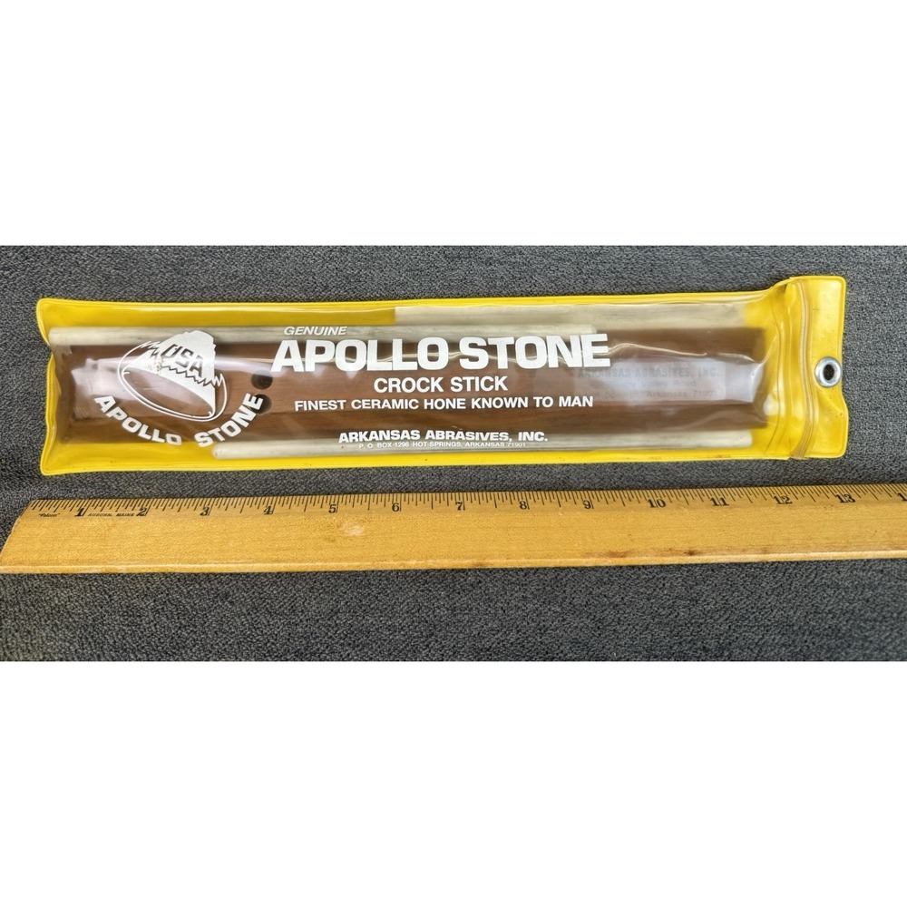 Vintage Arkansas Abrasives Genuine Apollo Stone Crock Stick - Ceramic - USA
